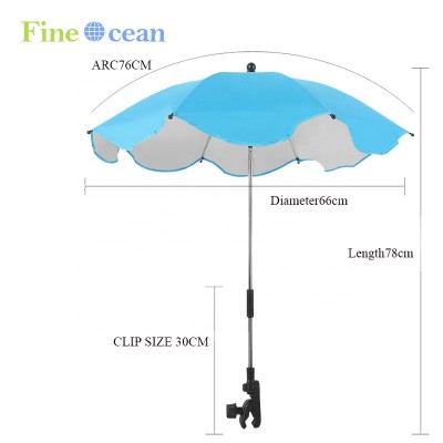 FINE OCEAN UV SPF 50+ Adjustable Paraguas  Baby Stroller Umbrella With Clamp Regenschirm